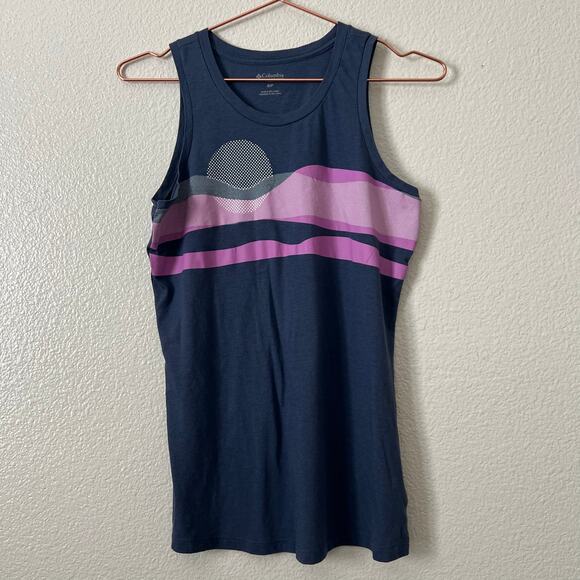 Columbia sunrise sunset graphic tank top navy blue - Picture 1 of 4